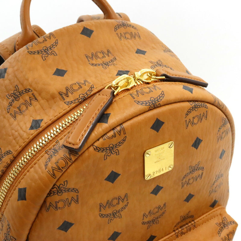 MCM Visetos Camel Canvas Backpack Bag (Pre-Owned)