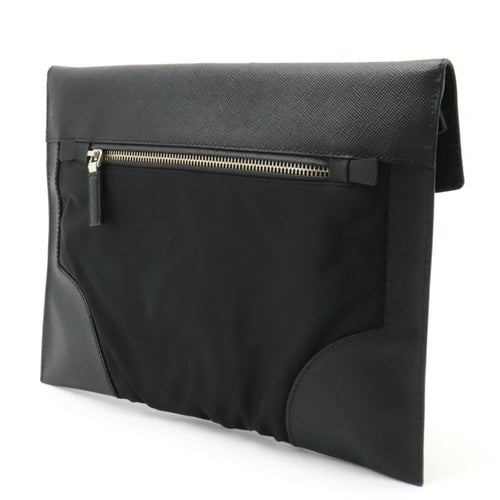 Prada Black Synthetic Clutch Bag (Pre-Owned)
