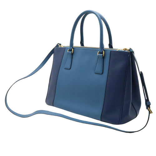 Prada Galleria Blue Leather Handbag (Pre-Owned)
