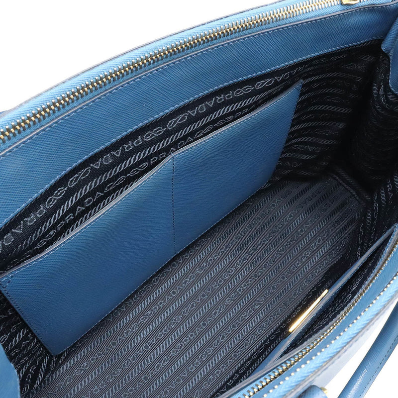 Prada Galleria Blue Leather Handbag (Pre-Owned)