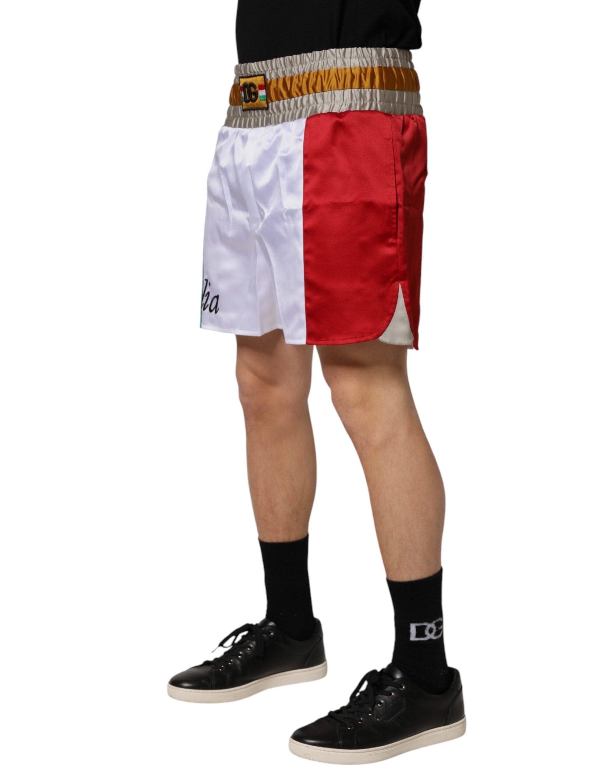 Dolce & Gabbana Multicolor Italia Polyester Bermuda Men's Shorts