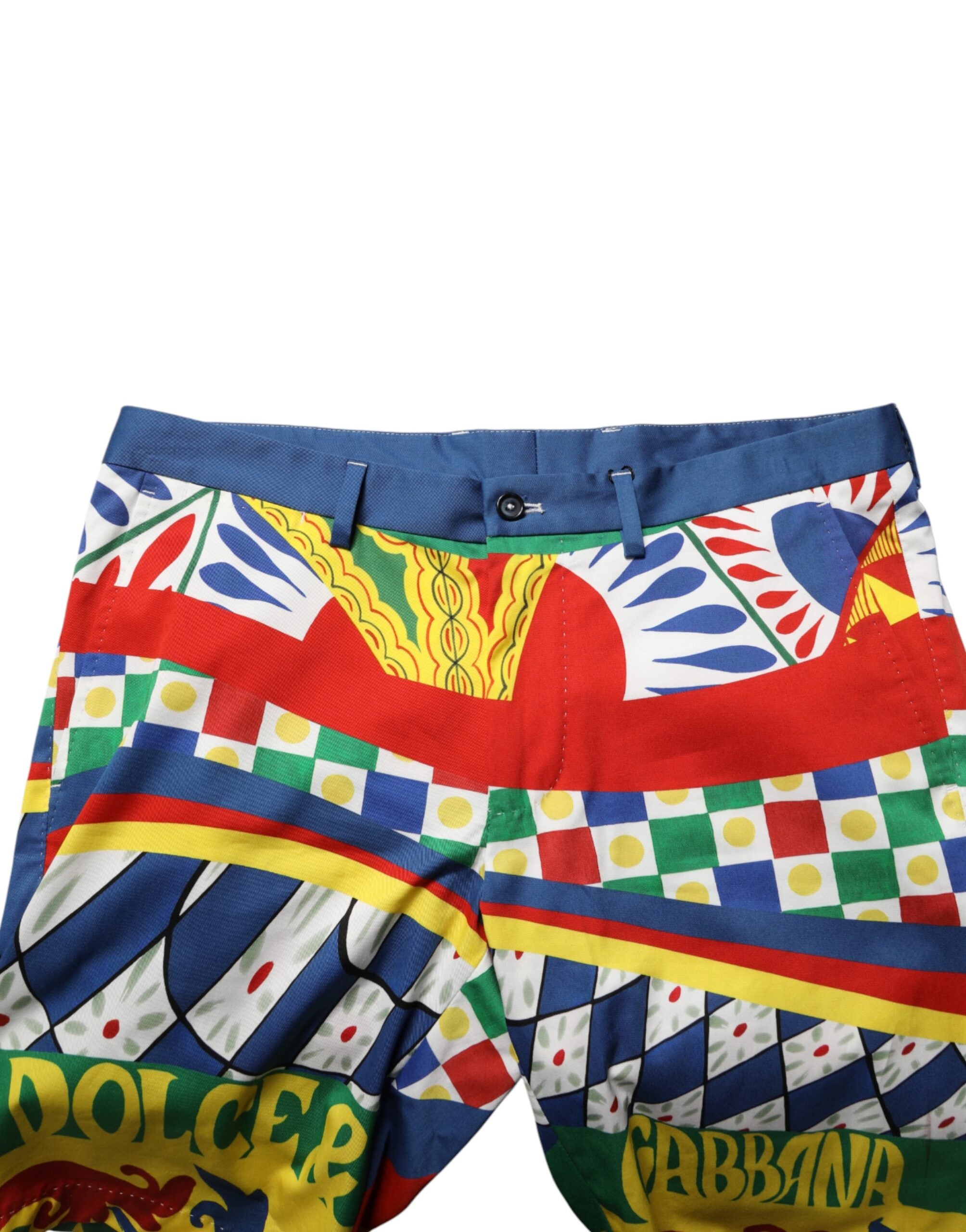 Dolce & Gabbana Multicolor Carretto Print Men Bermuda Men's Shorts (Pre-Owned)