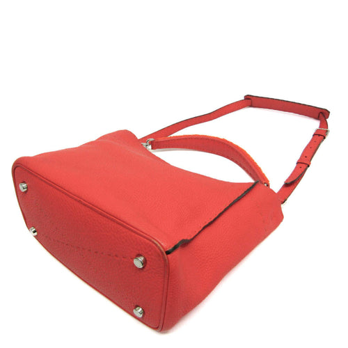 Fendi Anna Red Leather Handbag (Pre-Owned)