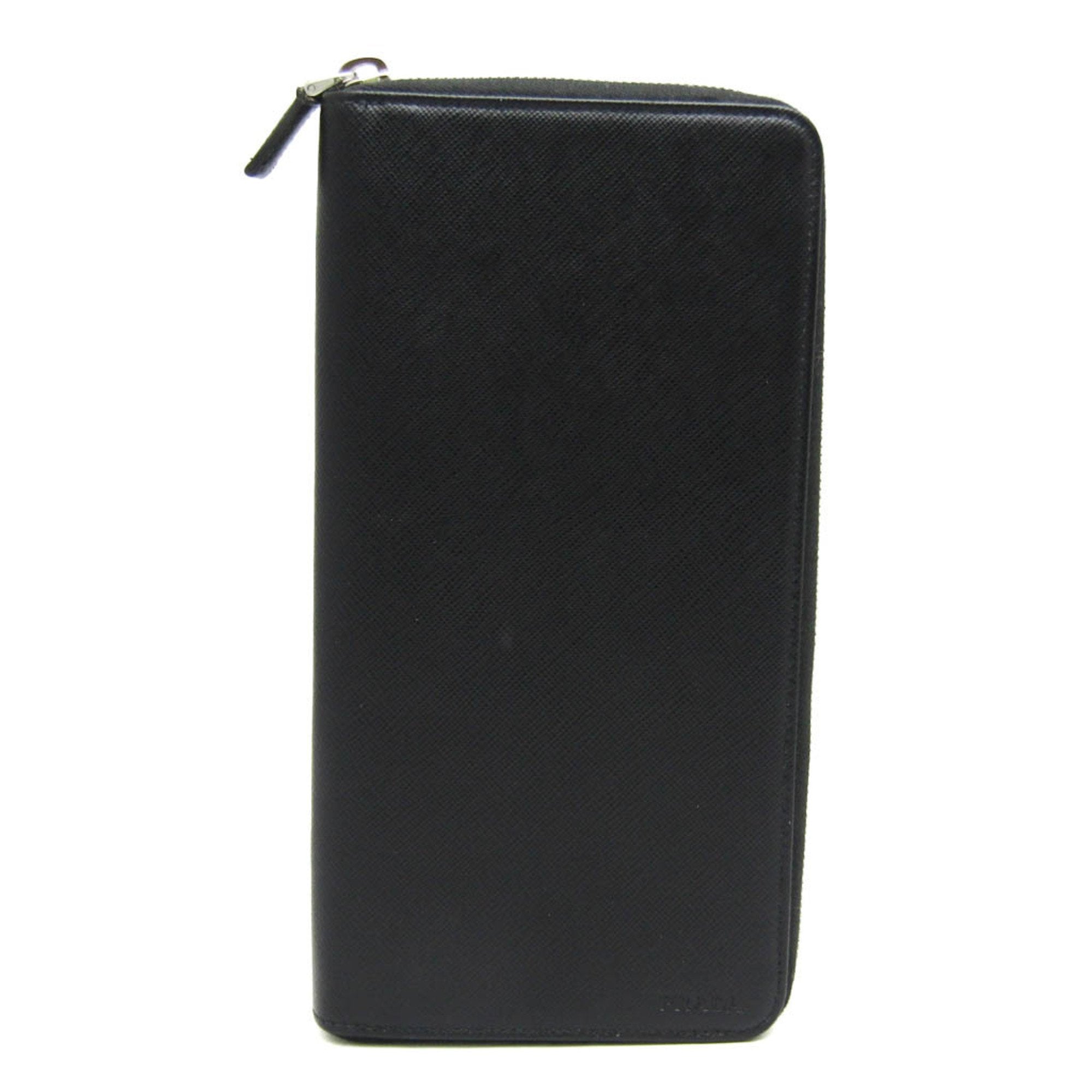 Prada Saffiano Black Leather Wallet  (Pre-Owned)