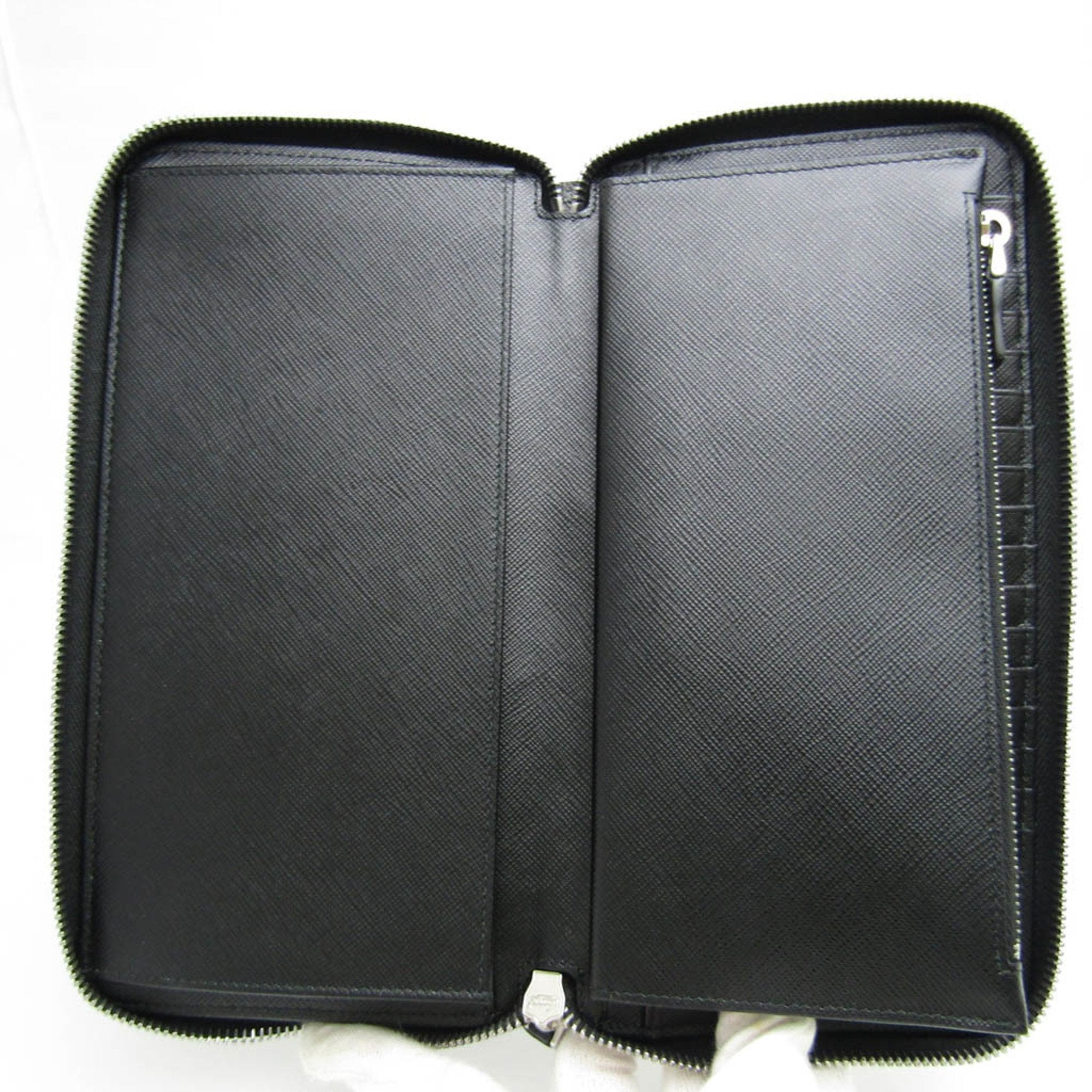 Prada Saffiano Black Leather Wallet  (Pre-Owned)