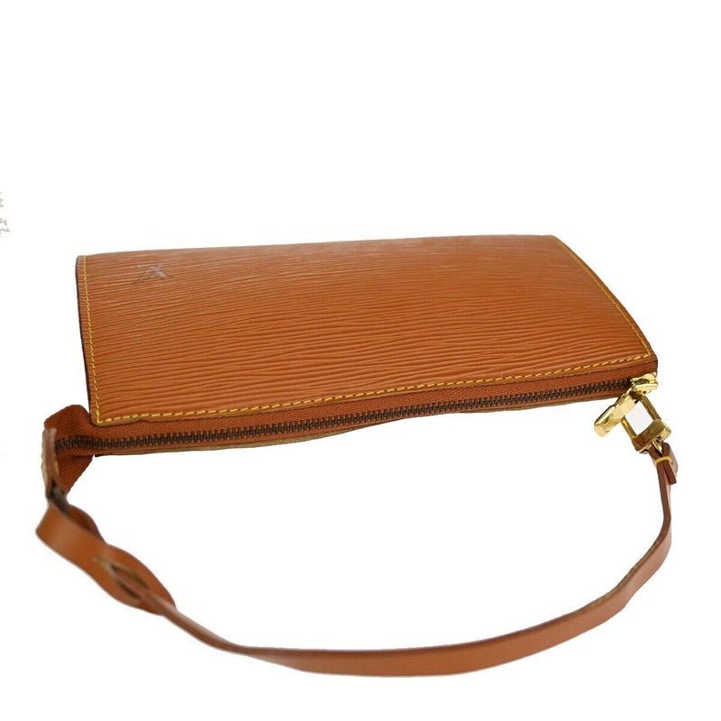 Louis Vuitton Pochette Accessoires Brown Leather Clutch Bag (Pre-Owned)