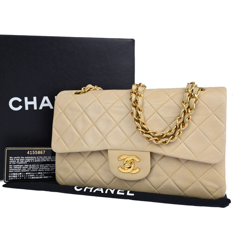 Chanel Timeless Beige Leather Shoulder Bag (Pre-Owned)