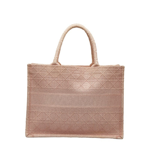 Dior Book Tote Pink Canvas Tote Bag (Pre-Owned)