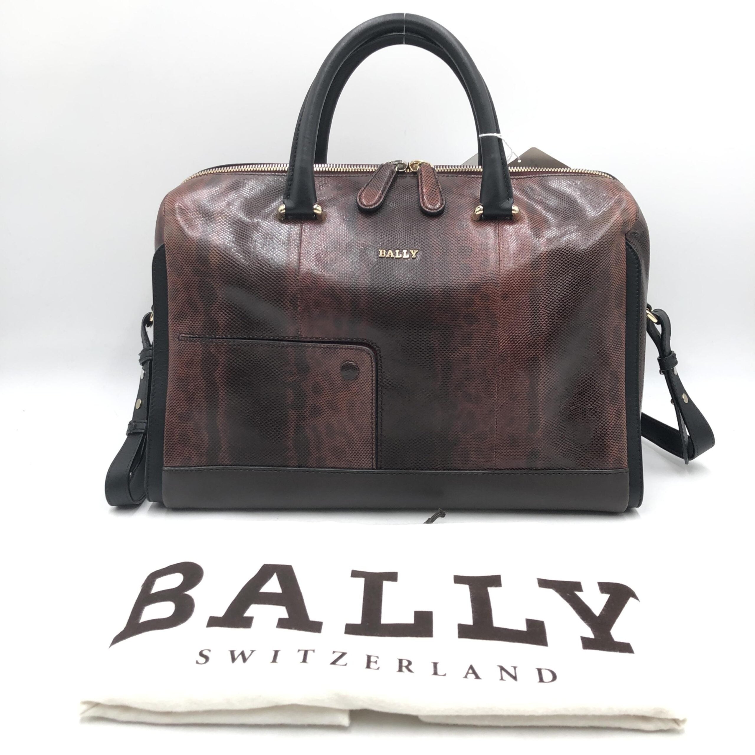 Bally Python Pattern 2WAY Boston Women's Bag (Pre-Owned)