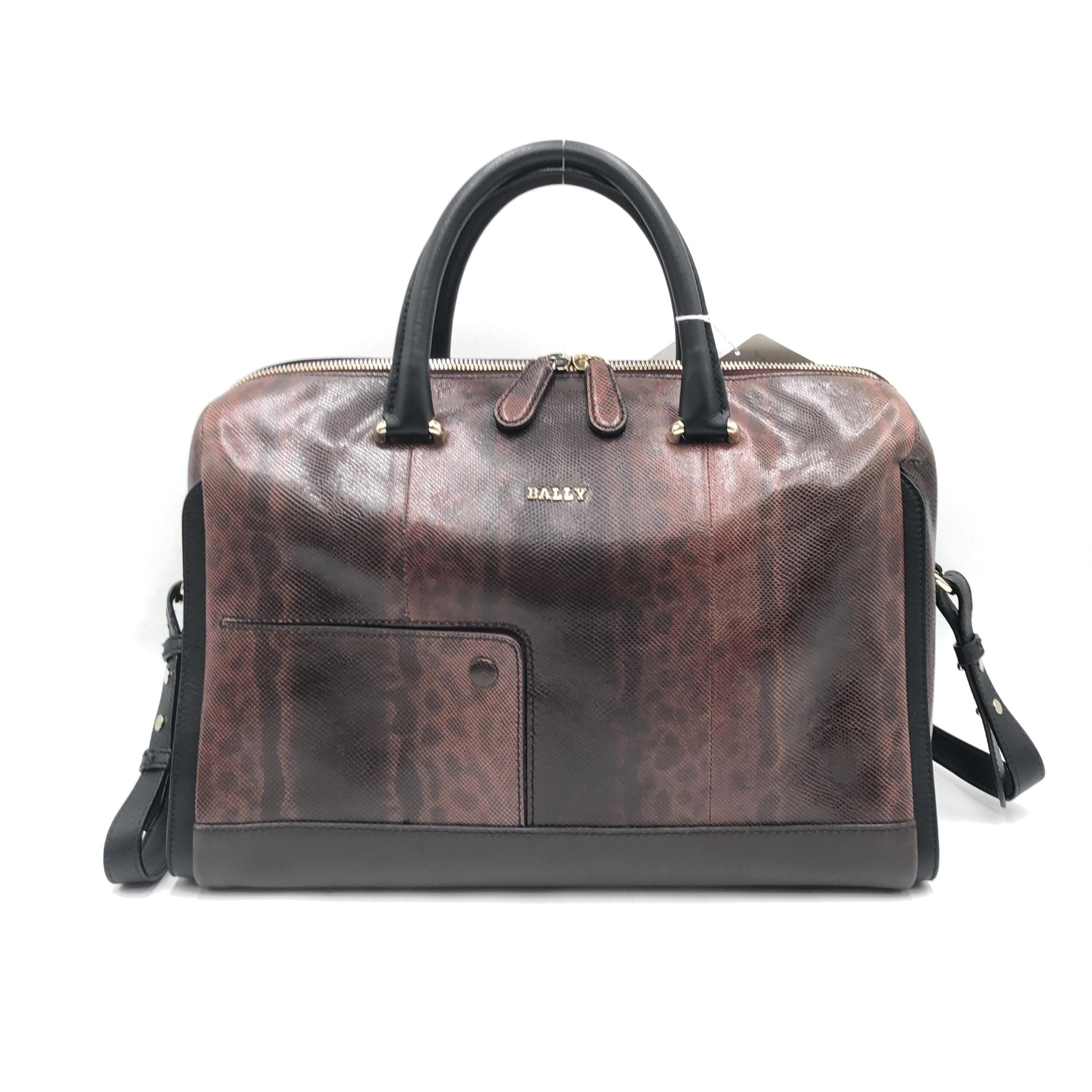 Bally Python Pattern 2WAY Boston Women's Bag (Pre-Owned)