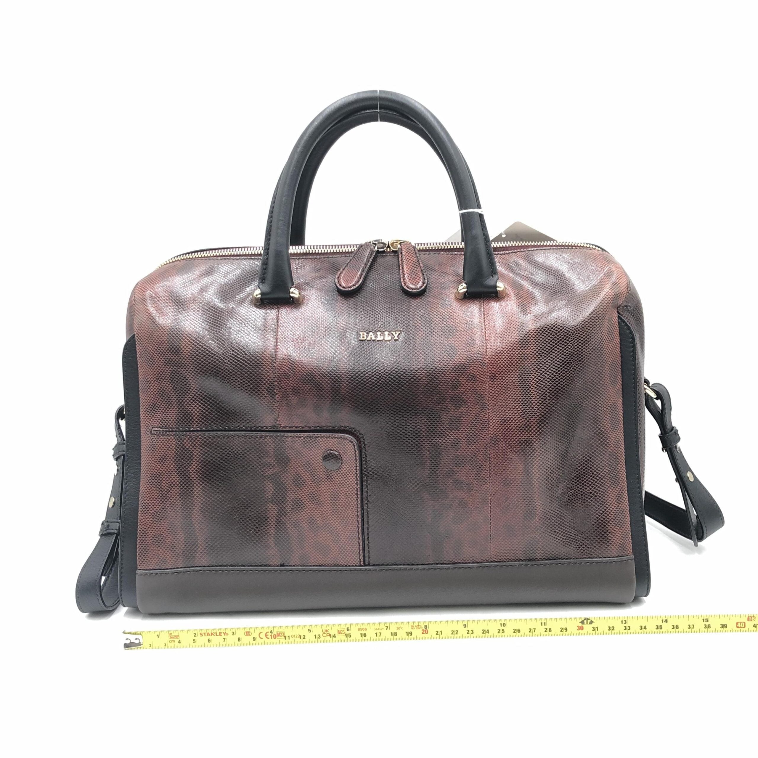 Bally Python Pattern 2WAY Boston Women's Bag (Pre-Owned)
