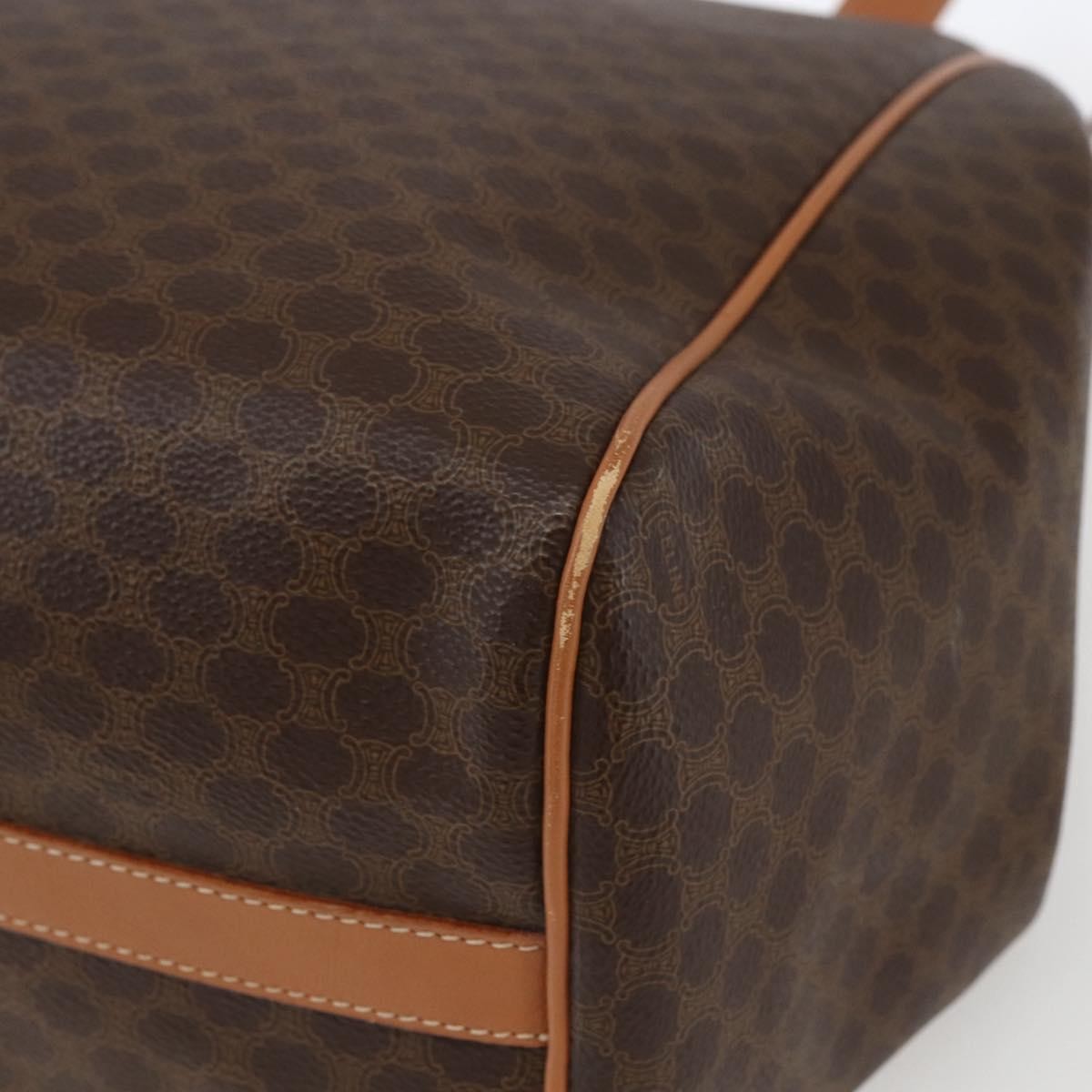 Celine Vintage Macadam Canvas And Leather Brown Canvas Shoulder Bag Bag (Pre-Owned)