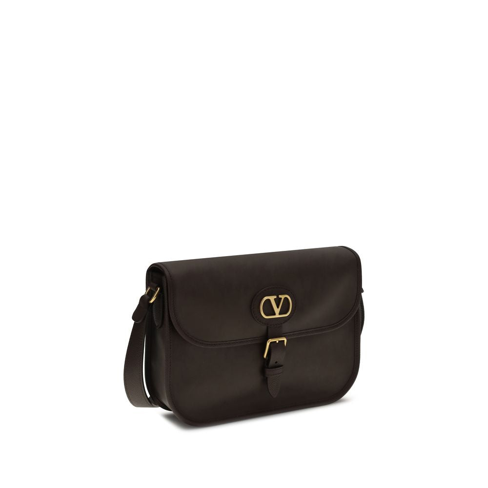 Valentino Garavani Brown Calf Leather Bos Taurus Shoulder Men's Bag