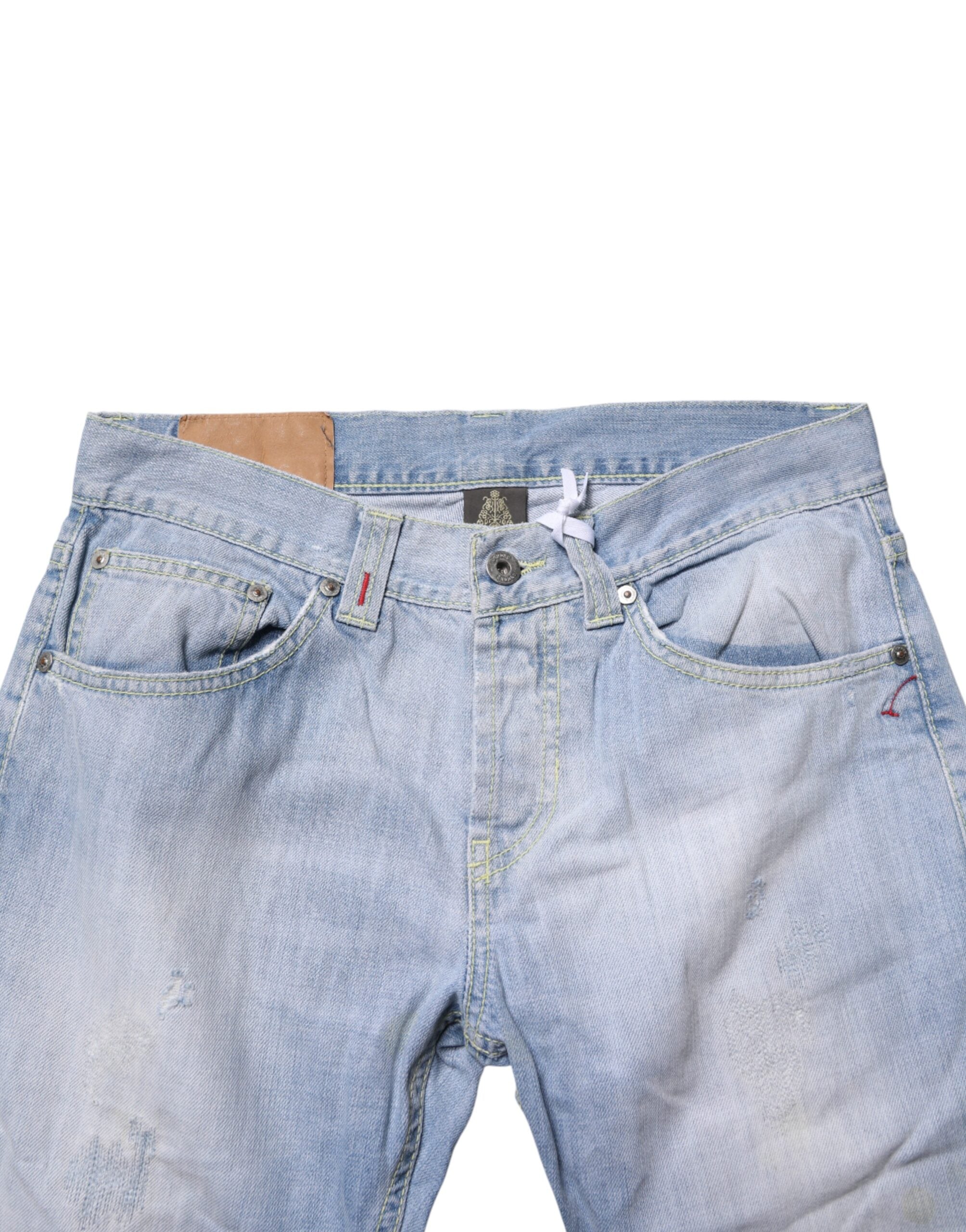 Dondup Light Blue Cotton Stretch Straight Denim Trouser Women's Jeans (Pre-Owned)