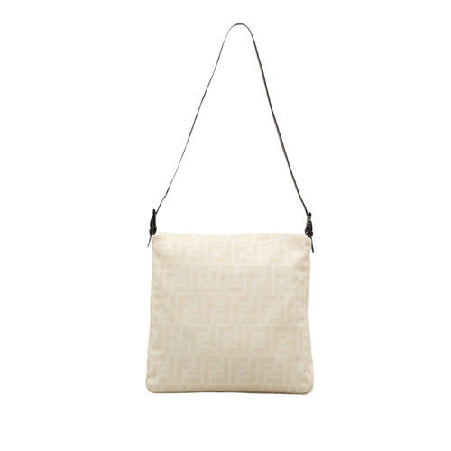 Fendi Mamma Baguette White Canvas Shoulder Bag (Pre-Owned)
