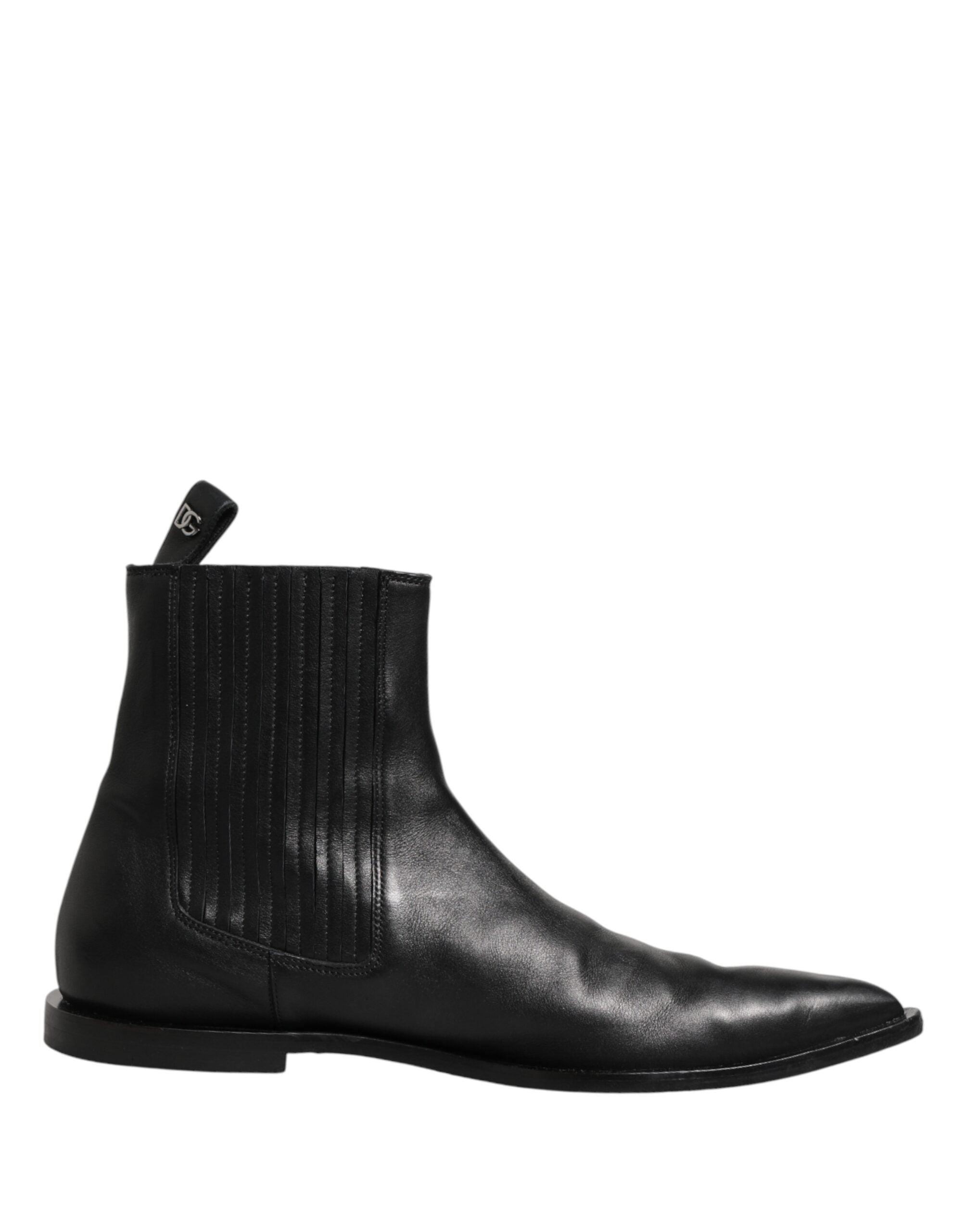 Dolce & Gabbana Black Chelsea Men Short Ankle Boots Men's Shoes