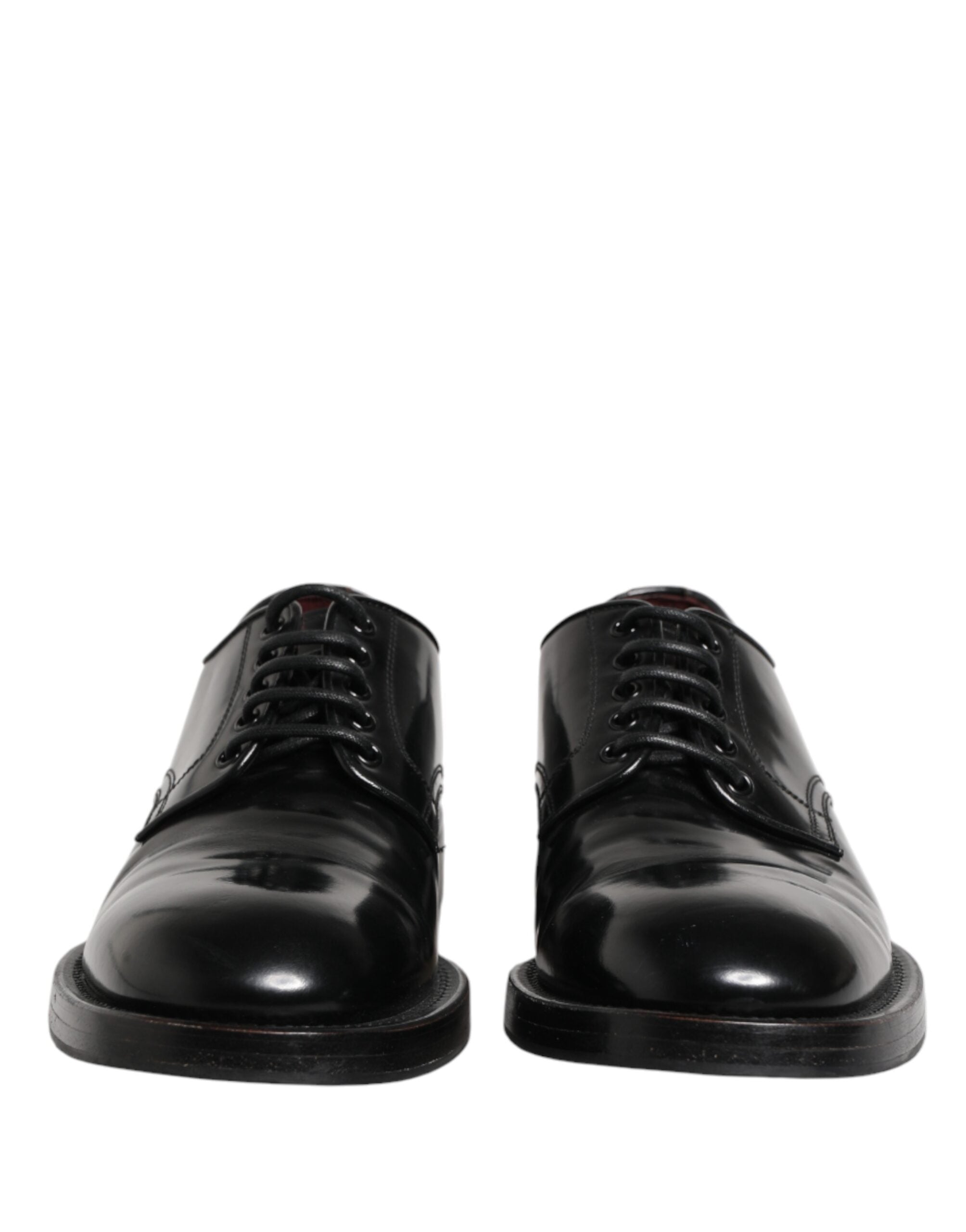 Dolce & Gabbana Black Lace Up Leather Dress Derby Men Men's Shoes (Pre-Owned)