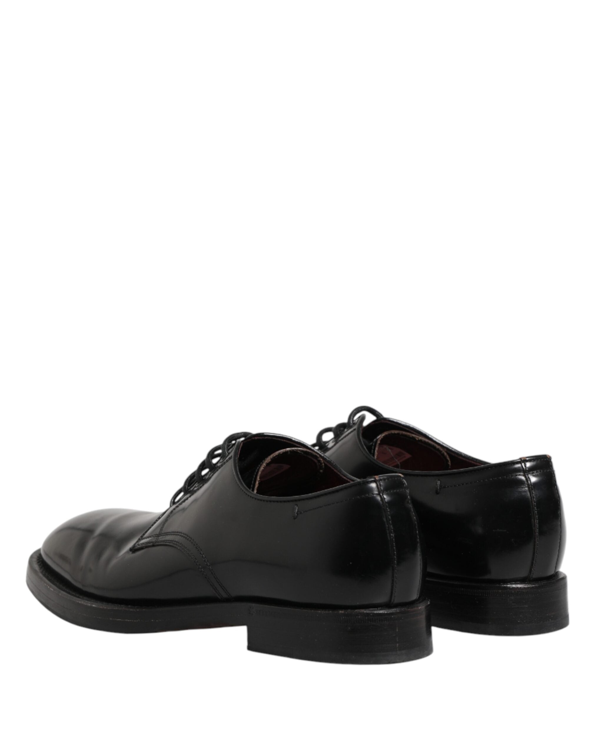 Dolce & Gabbana Black Lace Up Leather Dress Derby Men Men's Shoes (Pre-Owned)