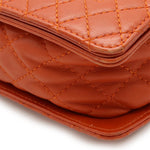 Chanel Boy Orange Leather Shoulder Bag (Pre-Owned)