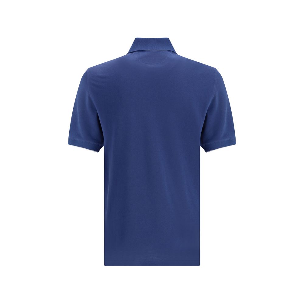 Brunello Cucinelli Blue Cotton Polo Men's Shirt