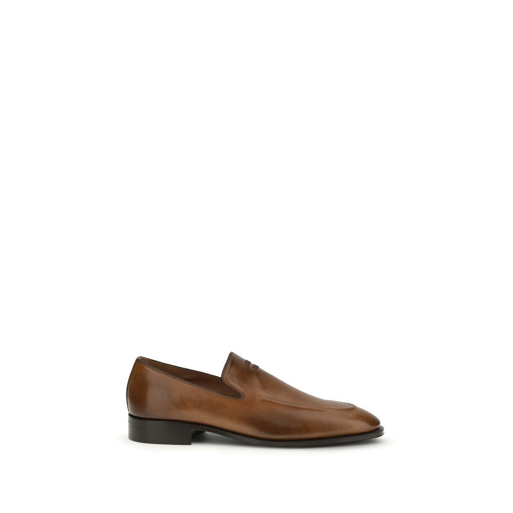 Miu Miu Brown Calf Leather Bos Taurus Slip-On Women's Loafers