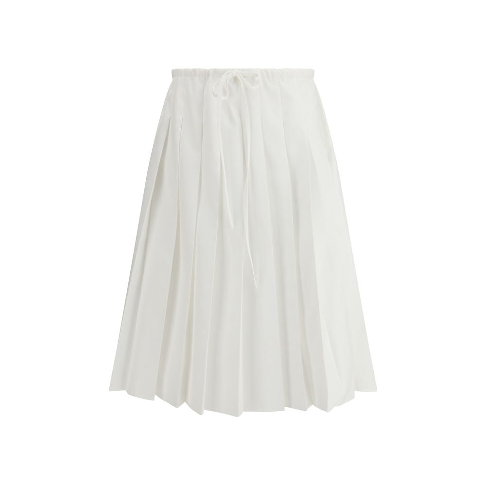 Prada White Cotton Long Women's Skirt