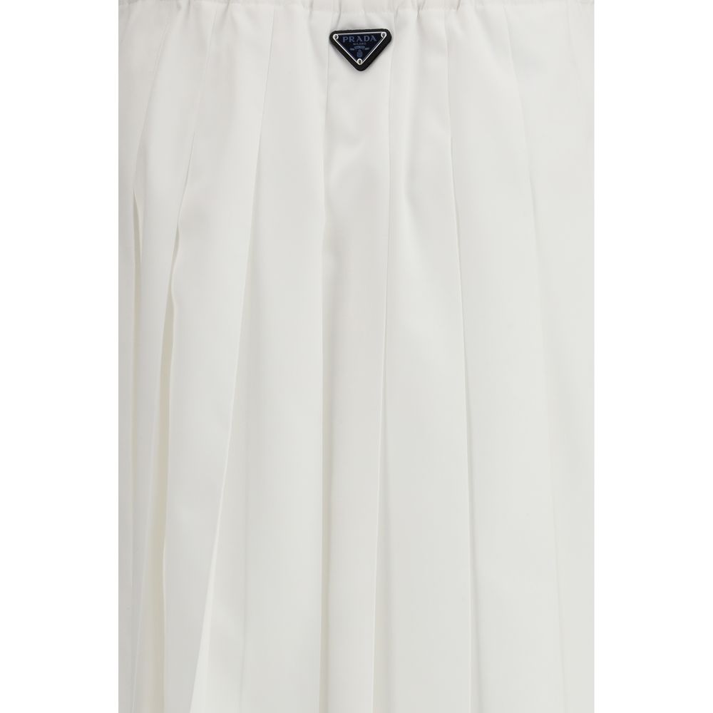 Prada White Cotton Long Women's Skirt