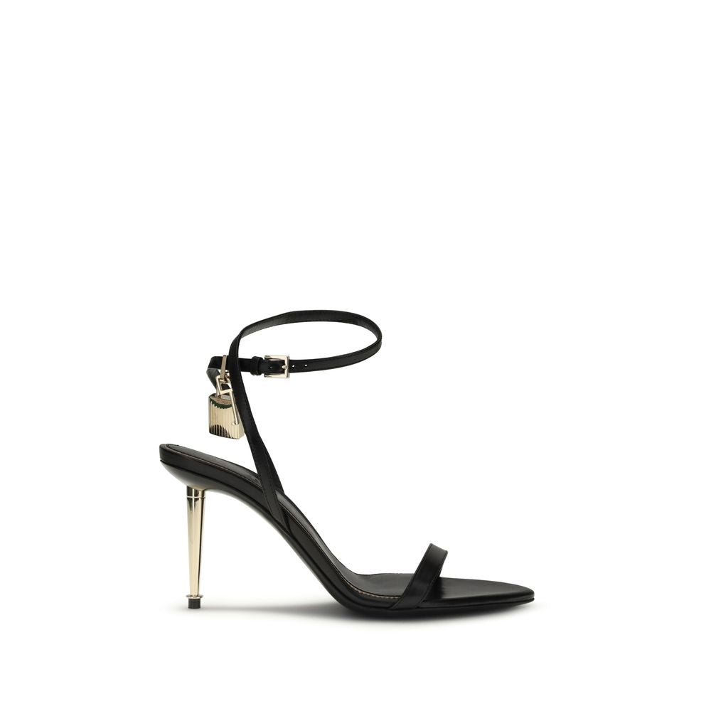 Tom Ford Black Goatskin Stiletto Heel Women's Sandals