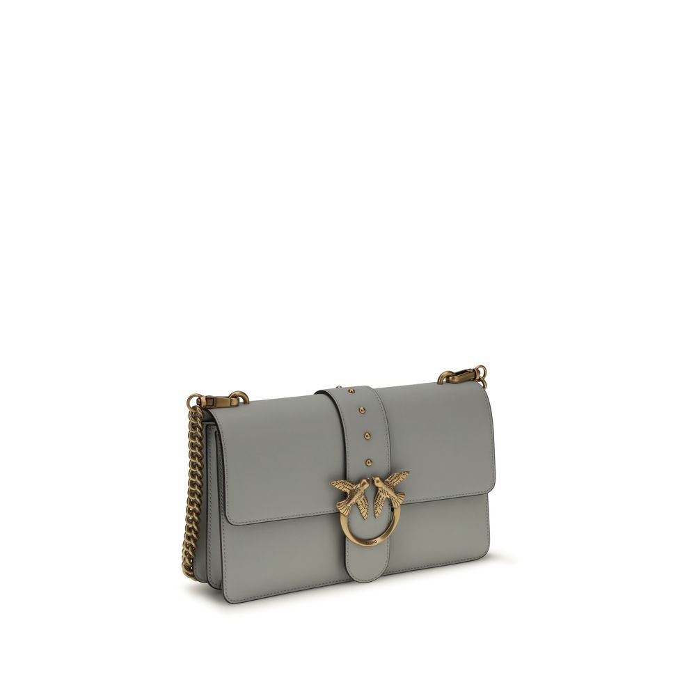 PINKO Gray Calf Leather Bos Taurus Shoulder Women's Bag
