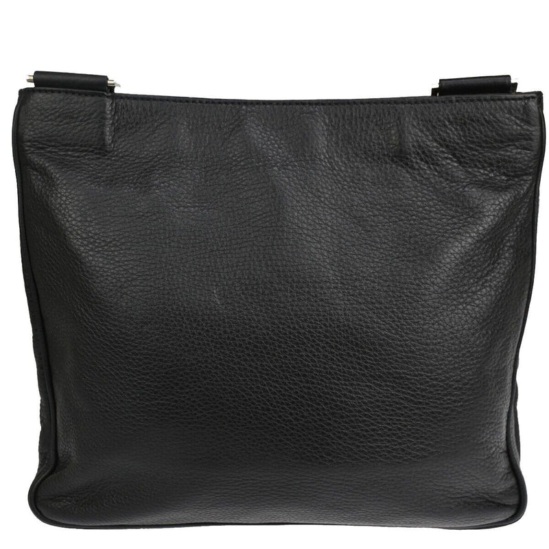 Prada Messenger Black Leather Shoulder Bag (Pre-Owned)