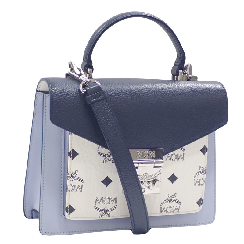 MCM Patricia Blue Leather Handbag (Pre-Owned)
