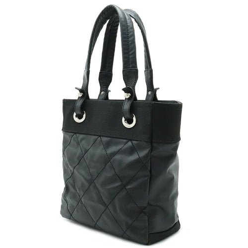 Chanel Biarritz Black Canvas Handbag (Pre-Owned)