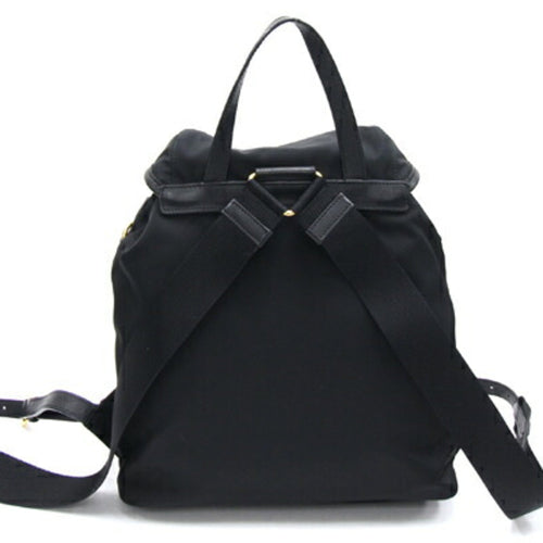 Prada Re-Nylon Black Synthetic Backpack Bag (Pre-Owned)