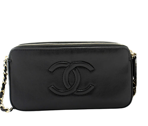 Chanel V-Stich Black Leather Wallet  (Pre-Owned)