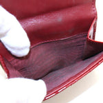 Dior Lady Dior Burgundy Patent Leather Wallet  (Pre-Owned)