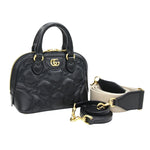 Gucci Gg Matelassé Black Leather Handbag (Pre-Owned)
