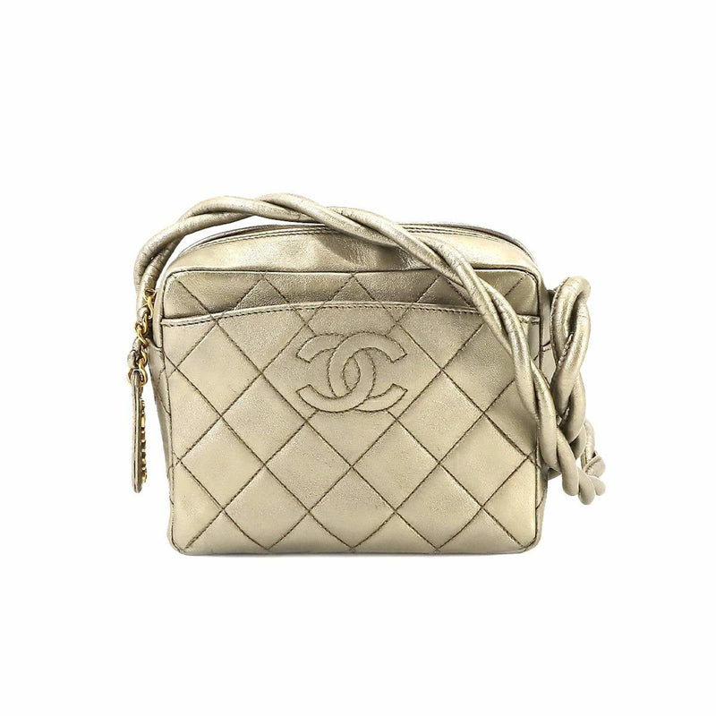 Chanel Gold Leather Shoulder Bag (Pre-Owned)