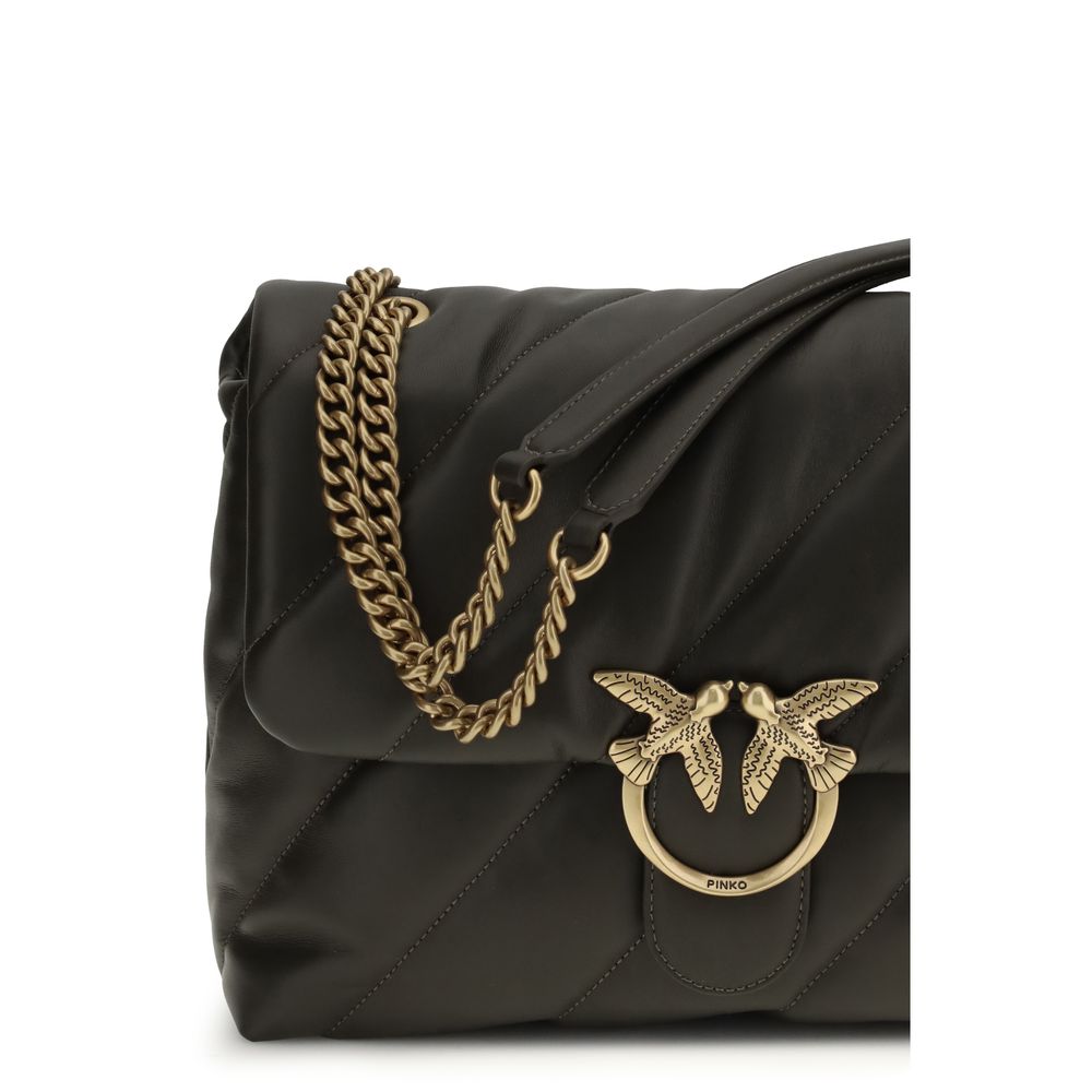 PINKO Bicolor Calf Leather Bos Taurus Shoulder Women's Bag