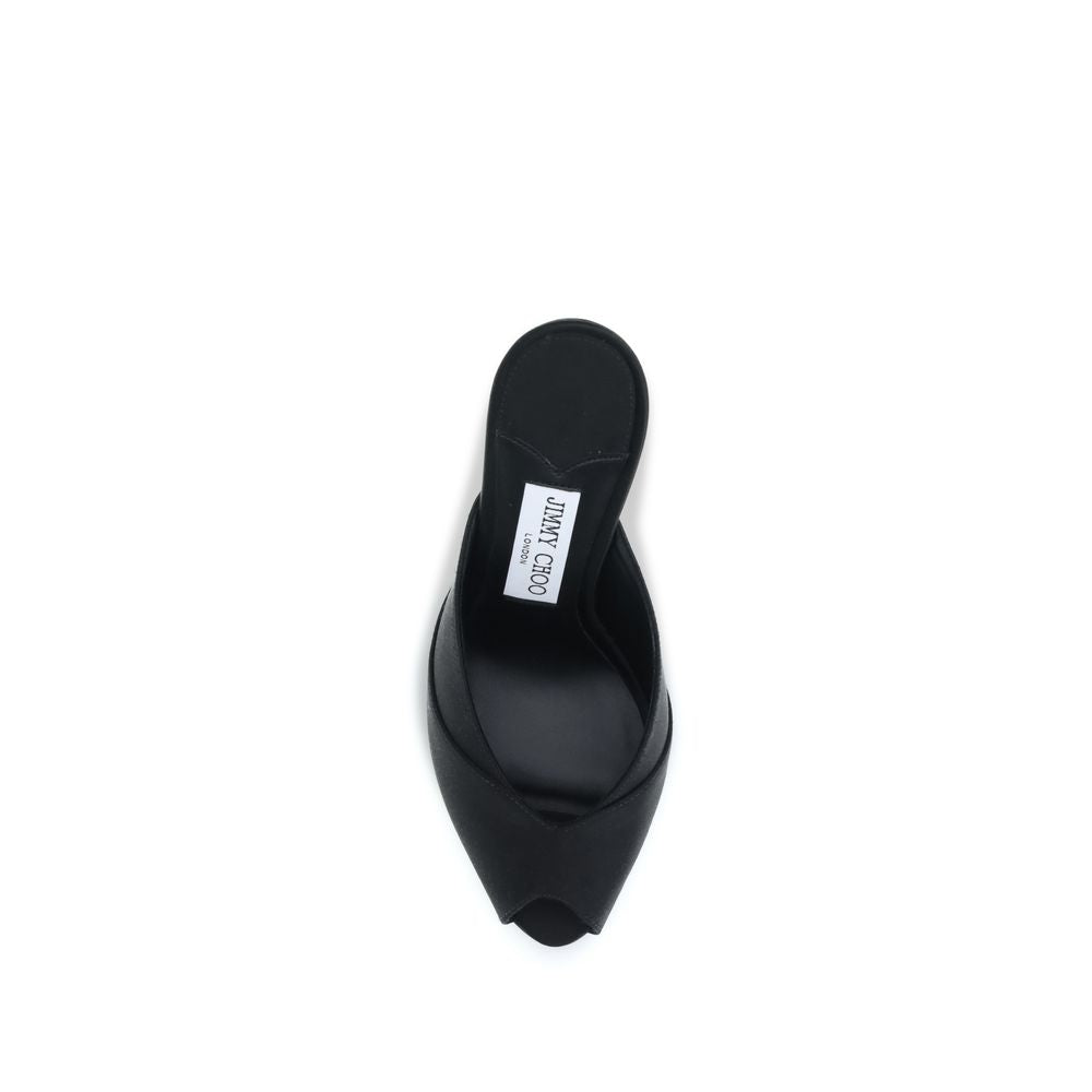 Jimmy Choo Black Calf Leather Bos Taurus Stiletto Heel Women's Sandals