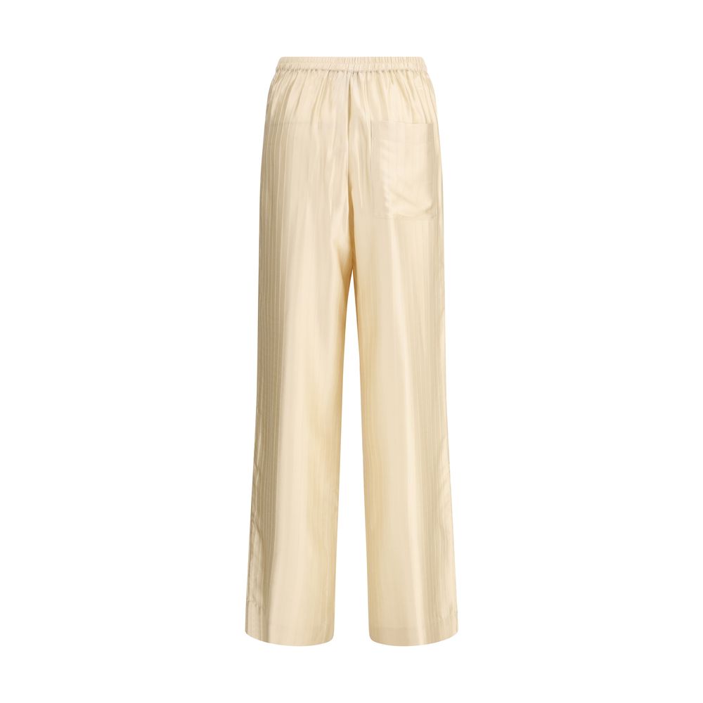 Loulou De Saison Beige Viscose Casual Women's Pants