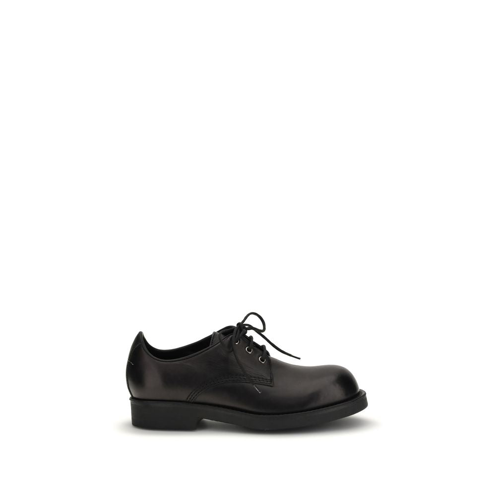 MM6 Black Calf Leather Bos Taurus Oxfords And Men's Derbies