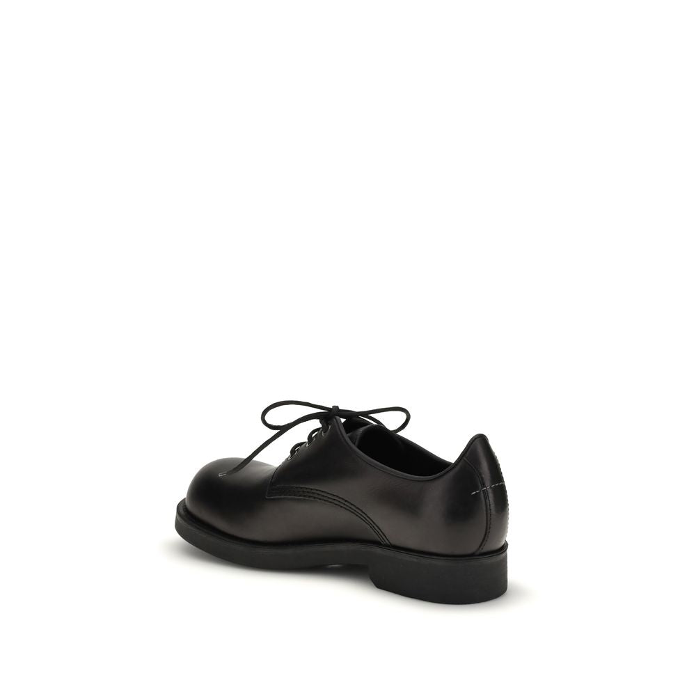 MM6 Black Calf Leather Bos Taurus Oxfords And Men's Derbies