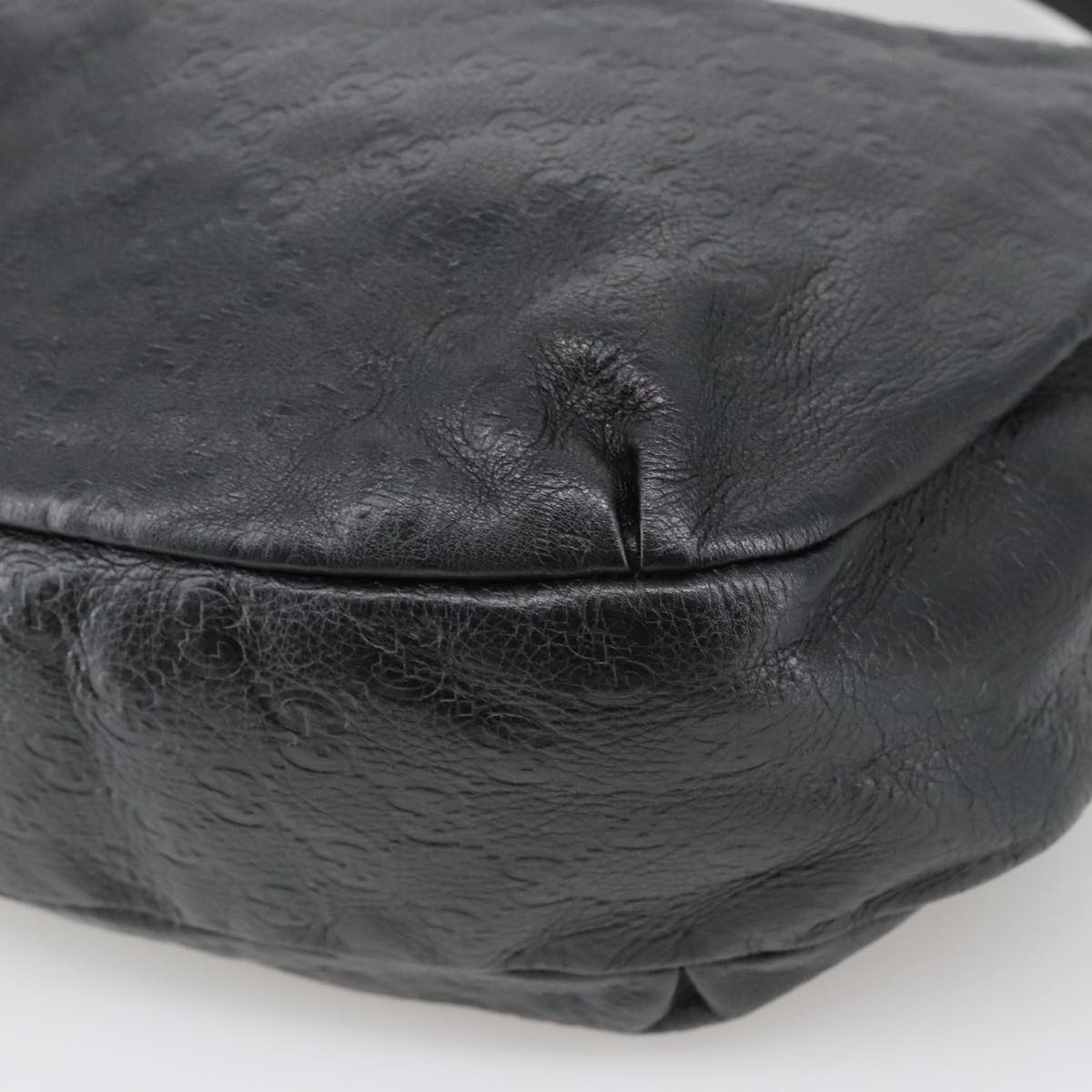 Gucci Guccissima Black Leather Shoulder Bag (Pre-Owned)