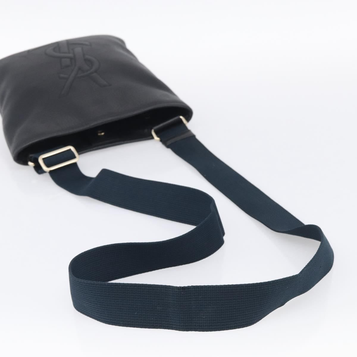 Saint Laurent Vintage Shoulder Bag Leather Black Leather Shoulder Bag Bag (Pre-Owned)