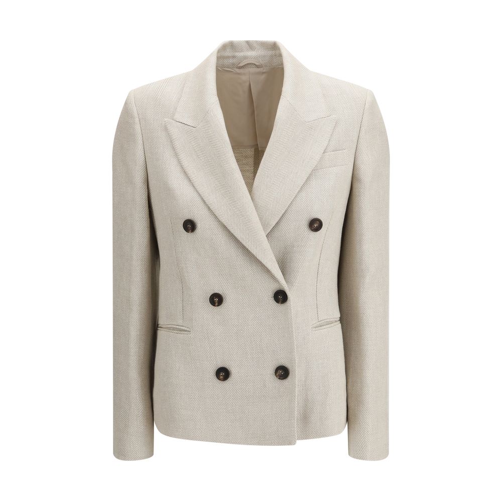 Brunello Cucinelli Beige Linen Women's Blazer
