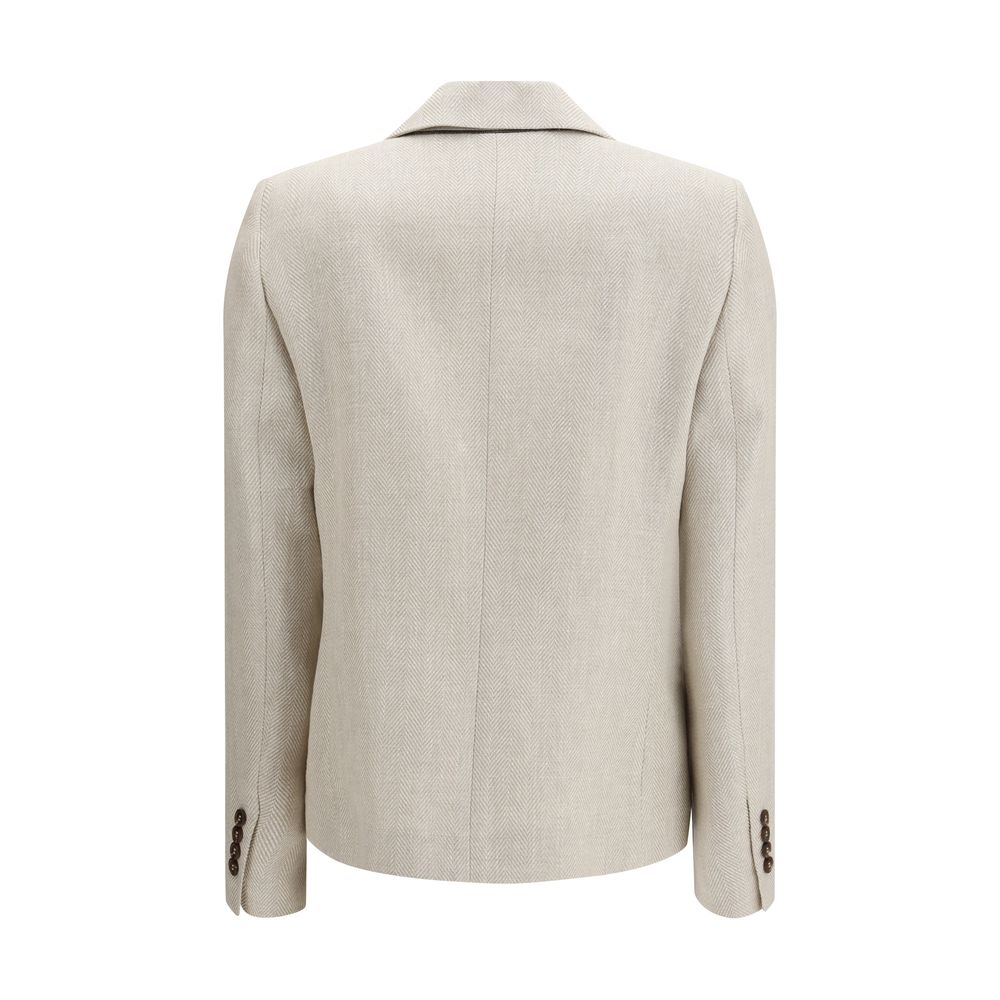 Brunello Cucinelli Beige Linen Women's Blazer