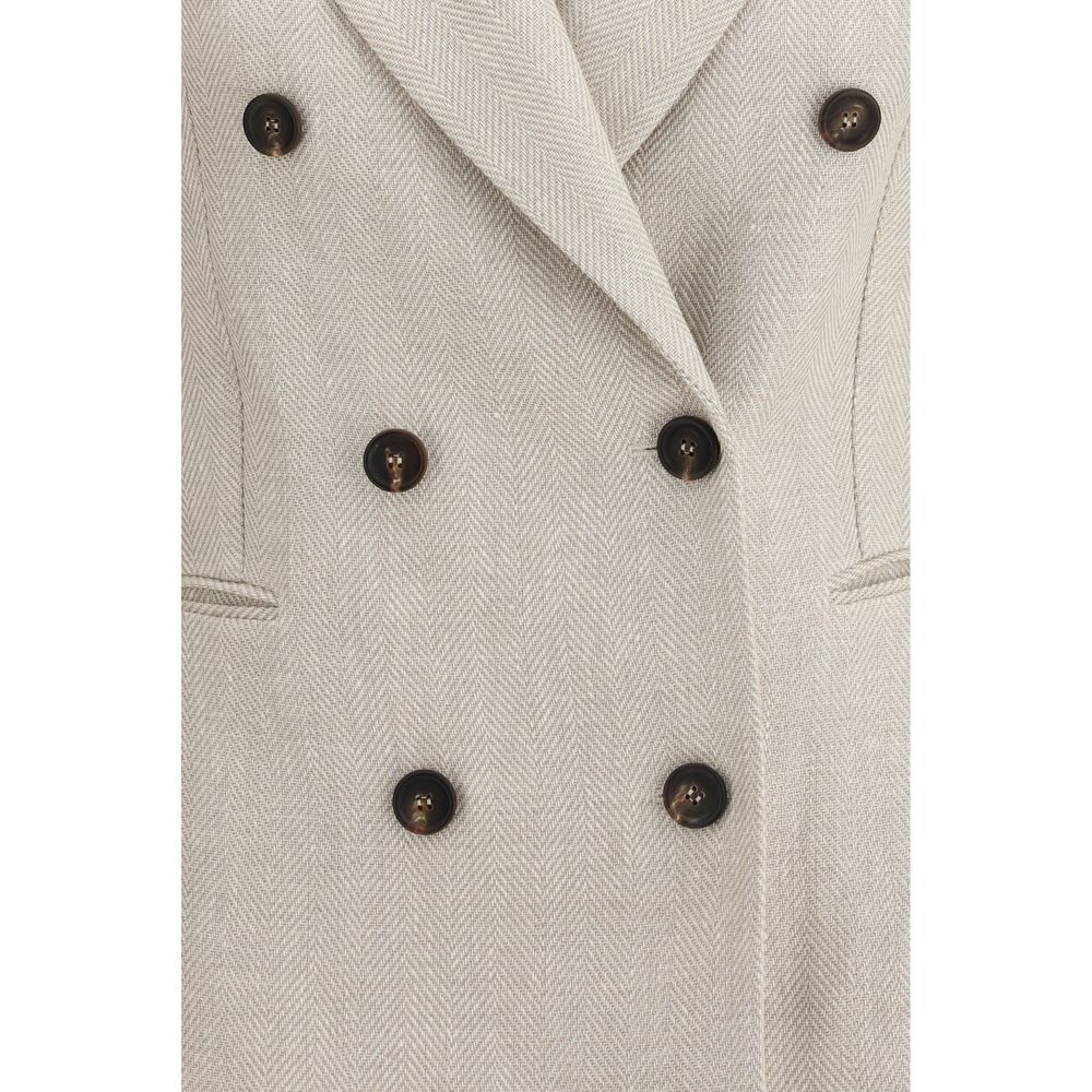 Brunello Cucinelli Beige Linen Women's Blazer