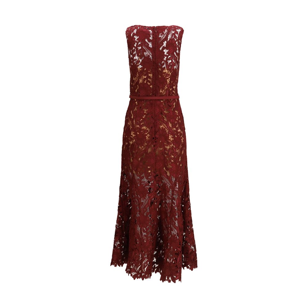 Self-Portrait Bordeaux Polyester Cocktail Women's Dress
