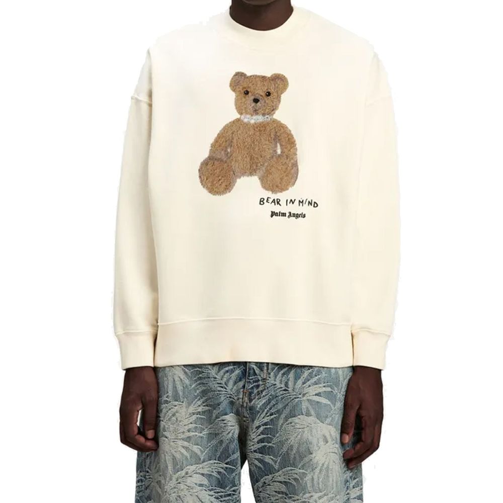 Palm Angels White Cotton Men's Sweatshirt