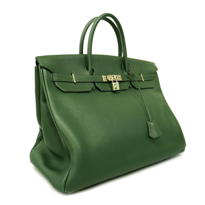 Hermès Birkin 40 Green Leather Handbag (Pre-Owned)